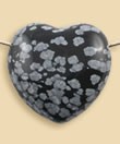 Heart pendant Snowflake obsidian large