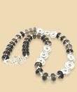 Necklace smoky quartz with silver elements (925 silver)
