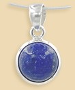 Pendant Lapis lazuli cabochon in silver setting