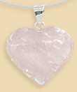 Heart pendant Rose Quartz with silver eyelet 925