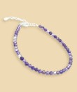 Bracelet Amethyst with silver clasp and extension chain