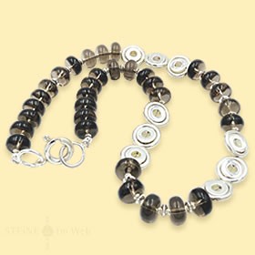 Necklace smoky quartz with silver elements 97.50 EUR*/pc.