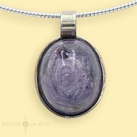 Application area "Courage to face life" Charoite cabochon pendant in silver setting 38.50 EUR*/pc.
